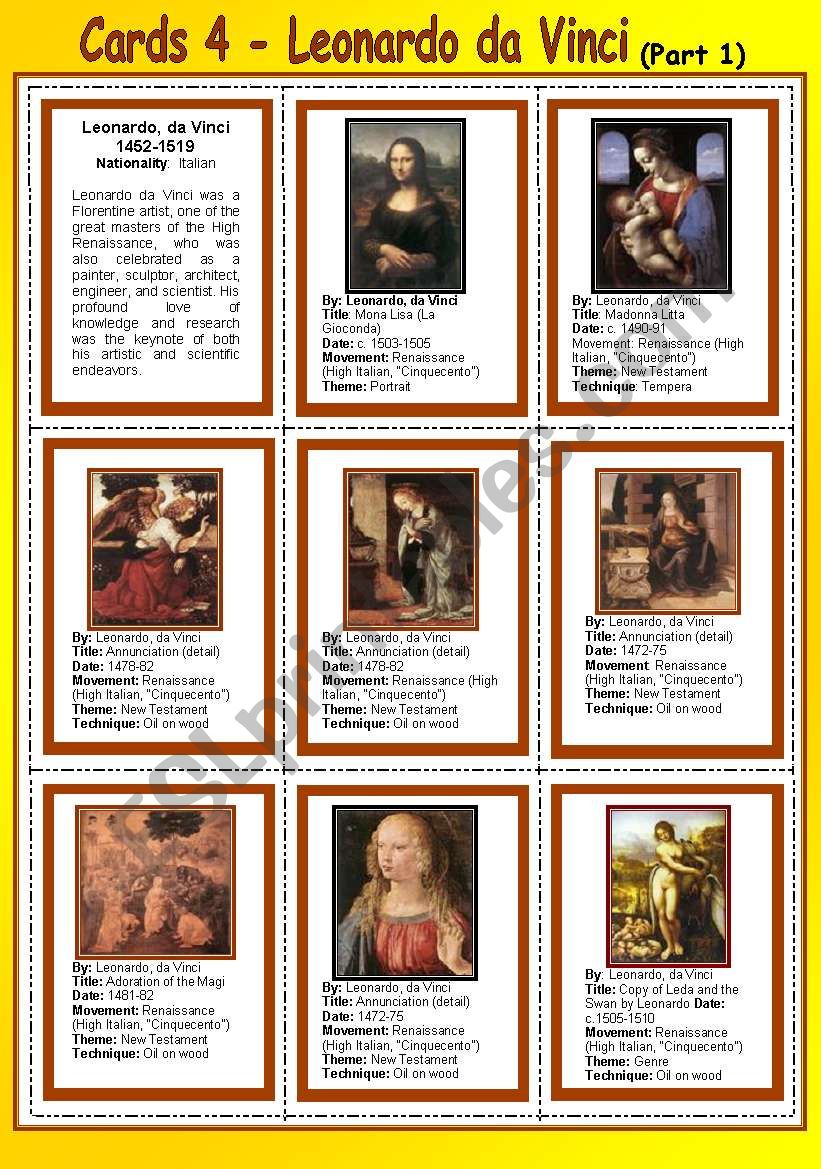 Cards 4 - Leonardo da Vinci  (part 1)