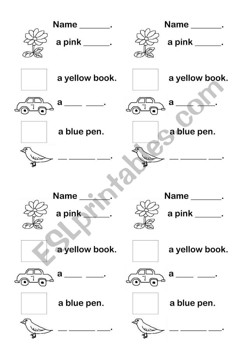 Colours and Things worksheet