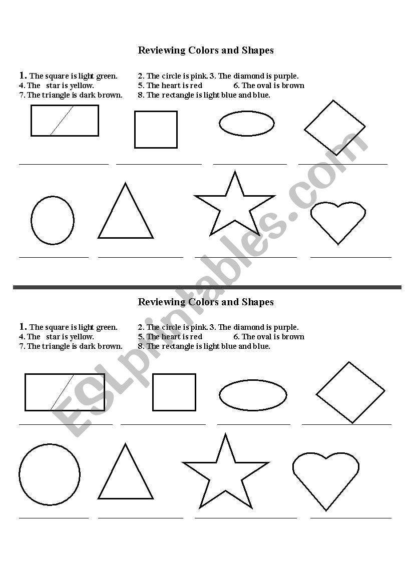 colours and shapes worksheet