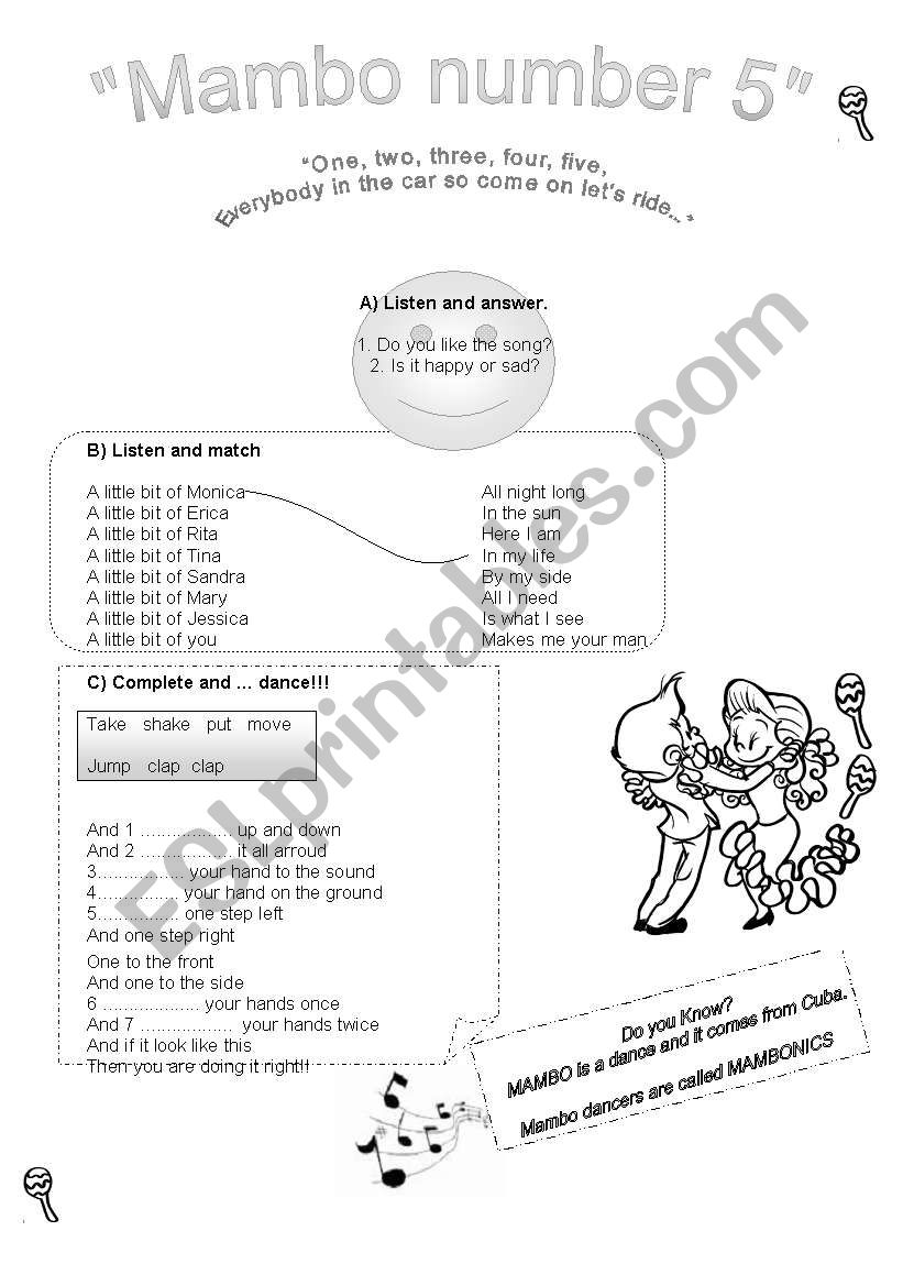 Song for children (body movements)