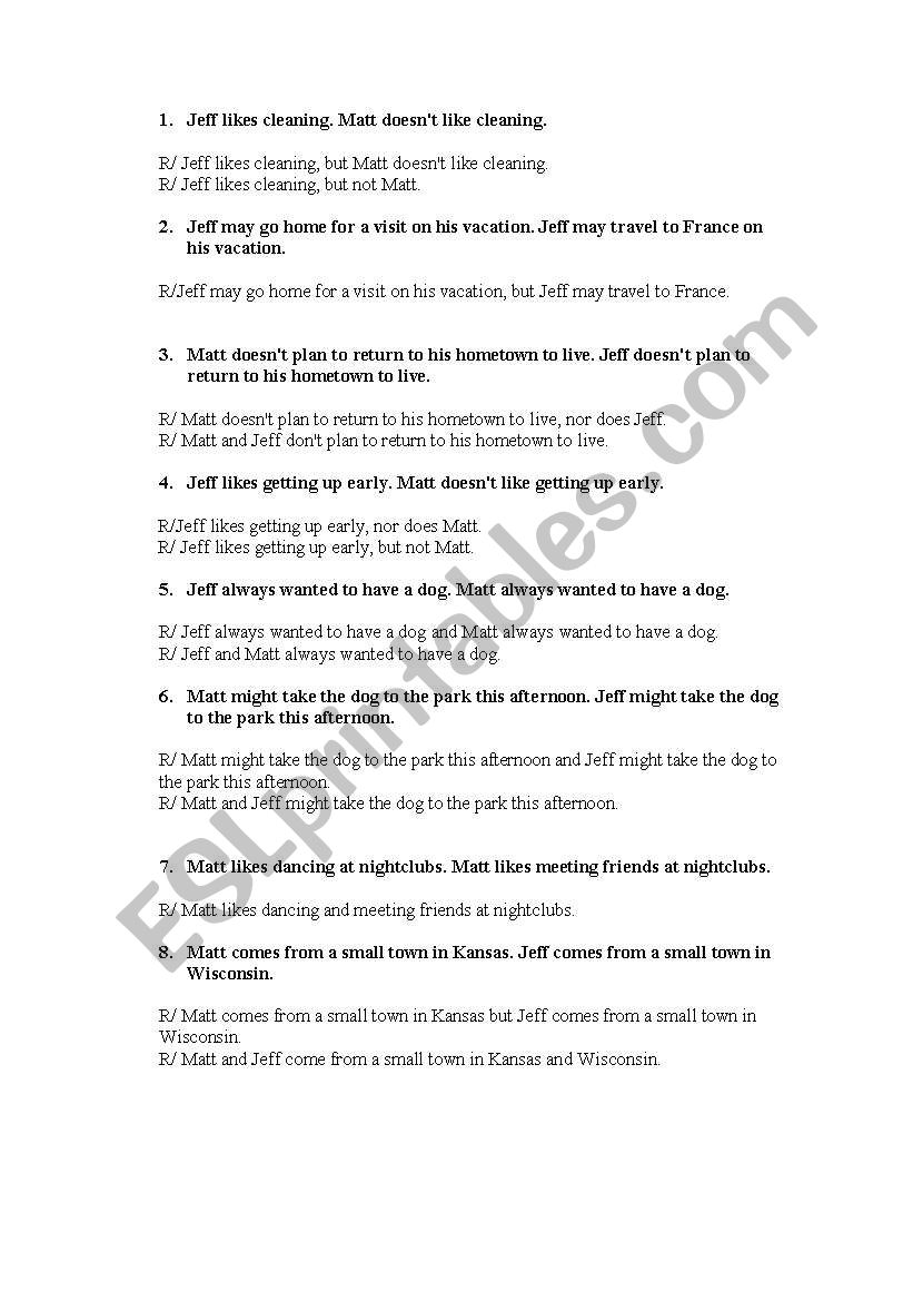 conjuntios worksheet