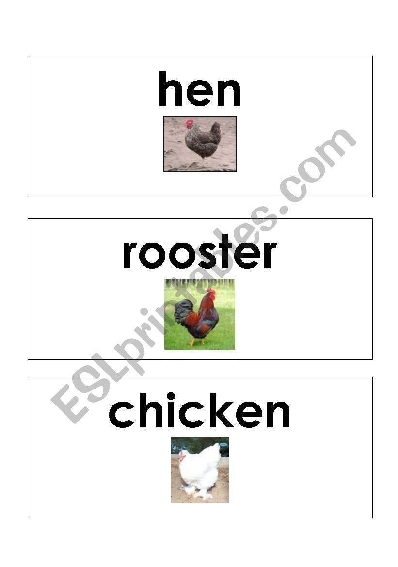 farm animal writing center or interactive chart cards