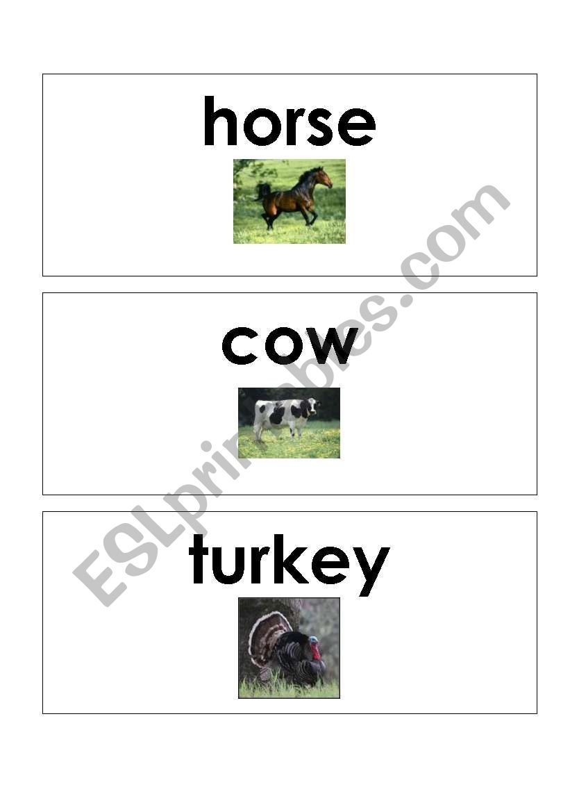 farm animal writing center or interactive chart cards