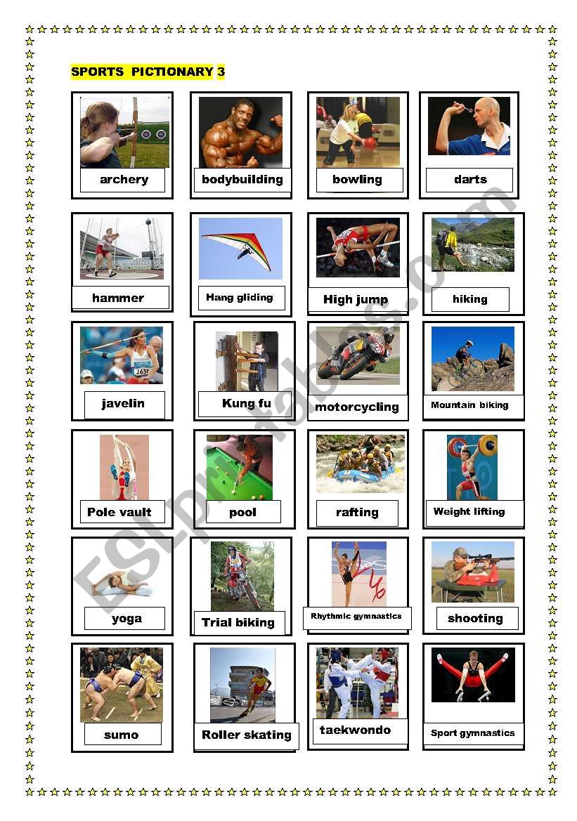 sports pictionary 3 worksheet
