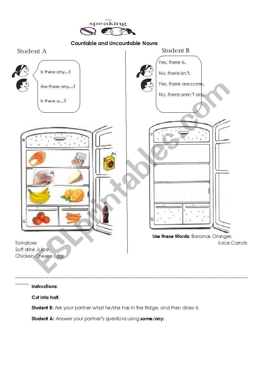 Countable Uncountable Nouns worksheet