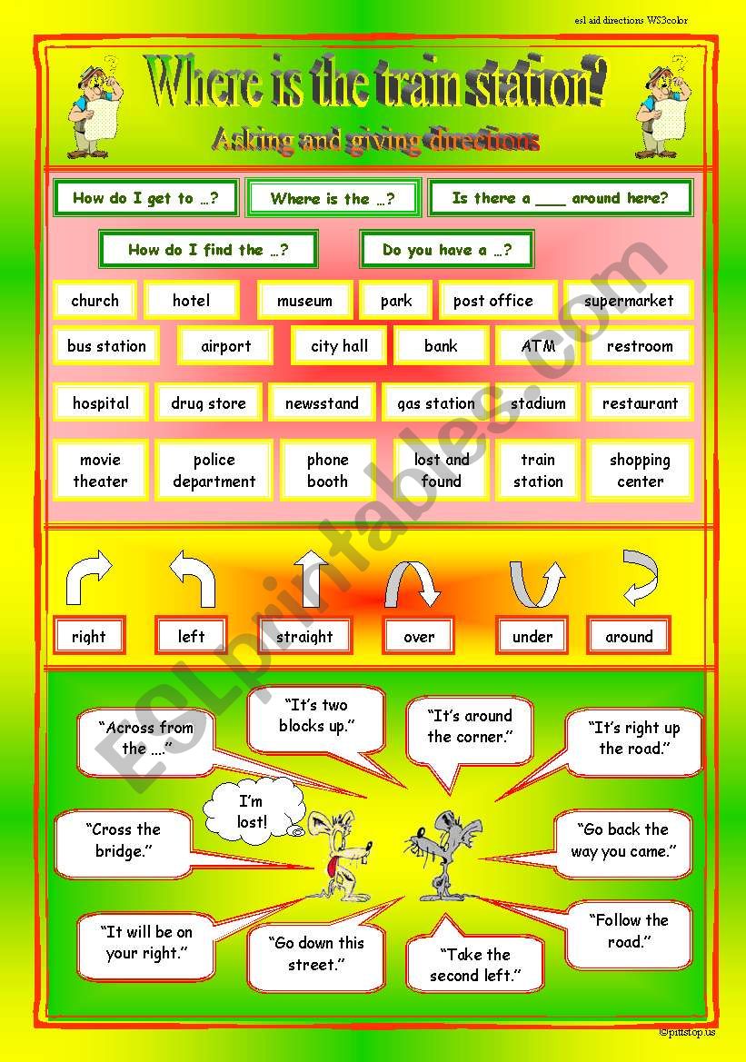 Asking and Giving Directions worksheet