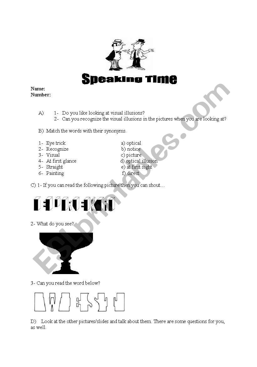 speaking worksheet