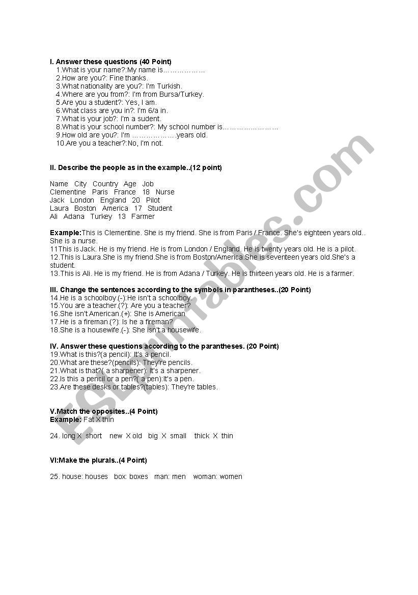 mixed up quiz worksheet