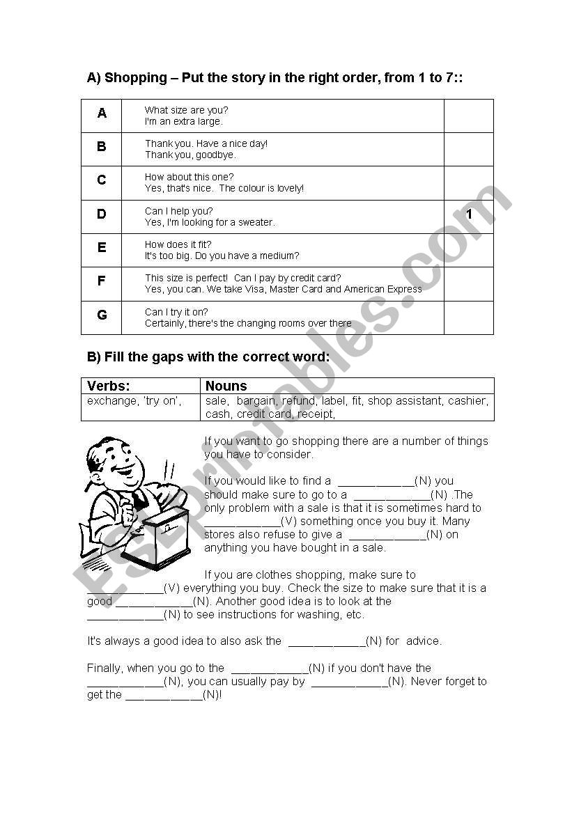 Shopping - Vocab and Conversation phrases