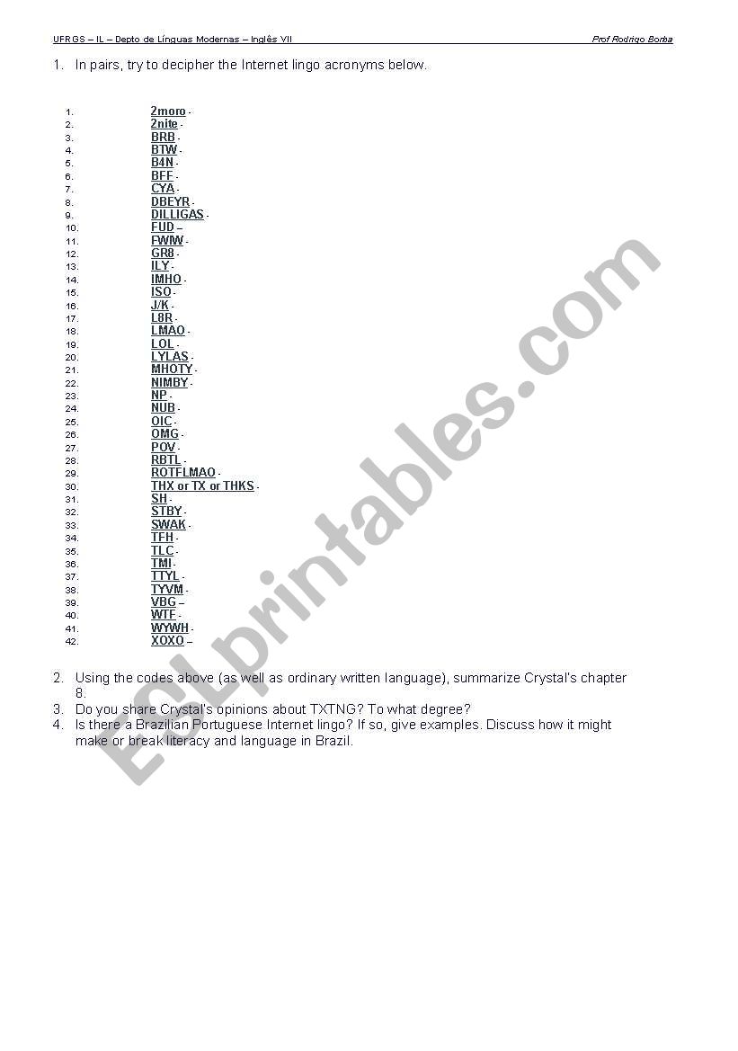 TXTNG worksheet