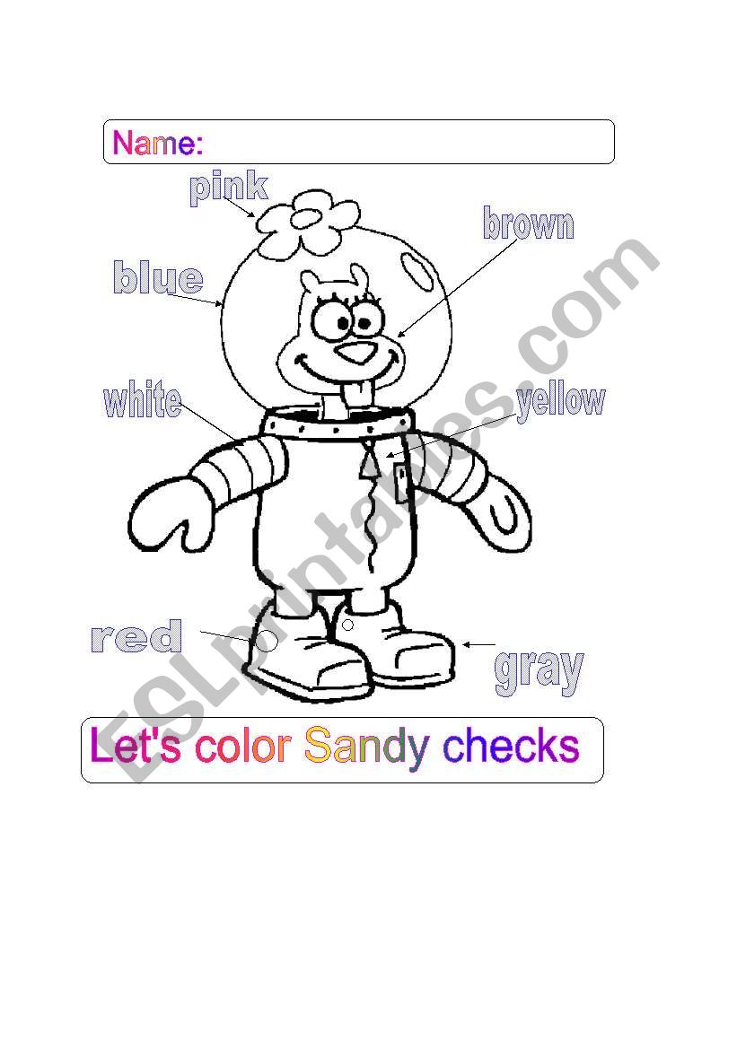 Sandychecks draw to color it worksheet