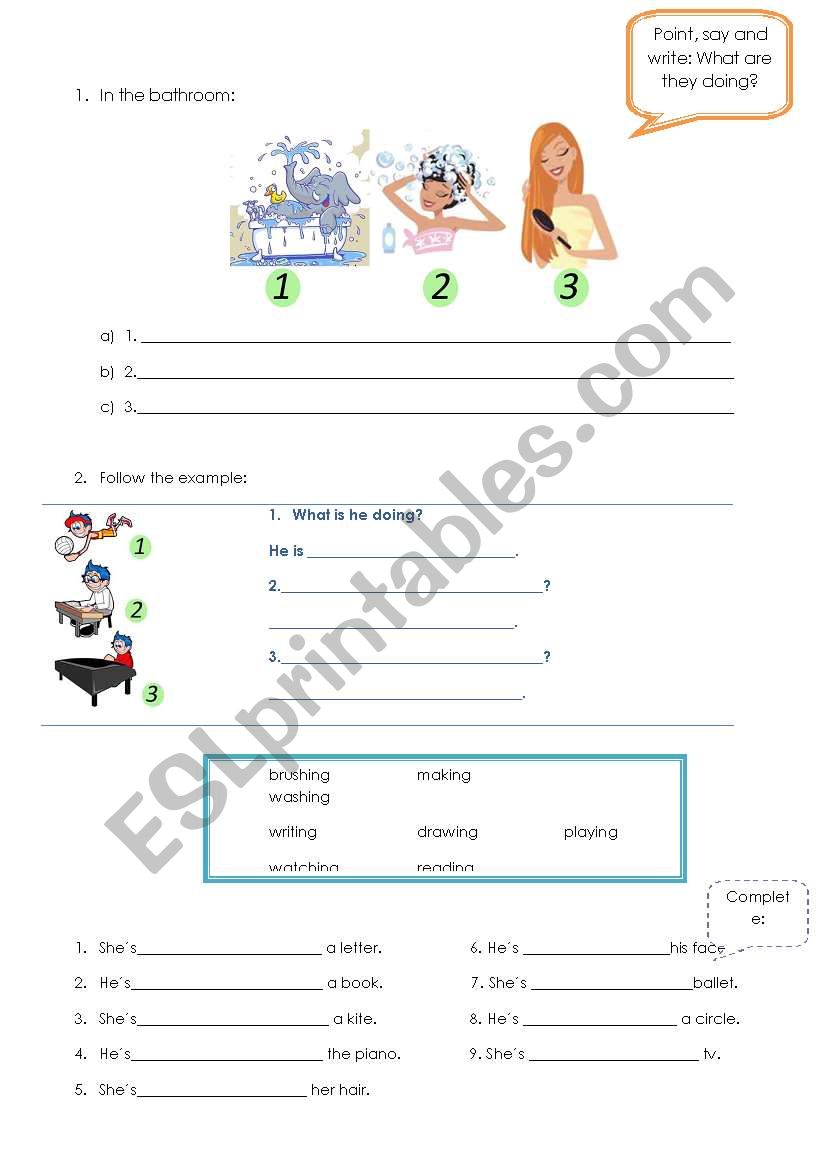 What are they doing? worksheet