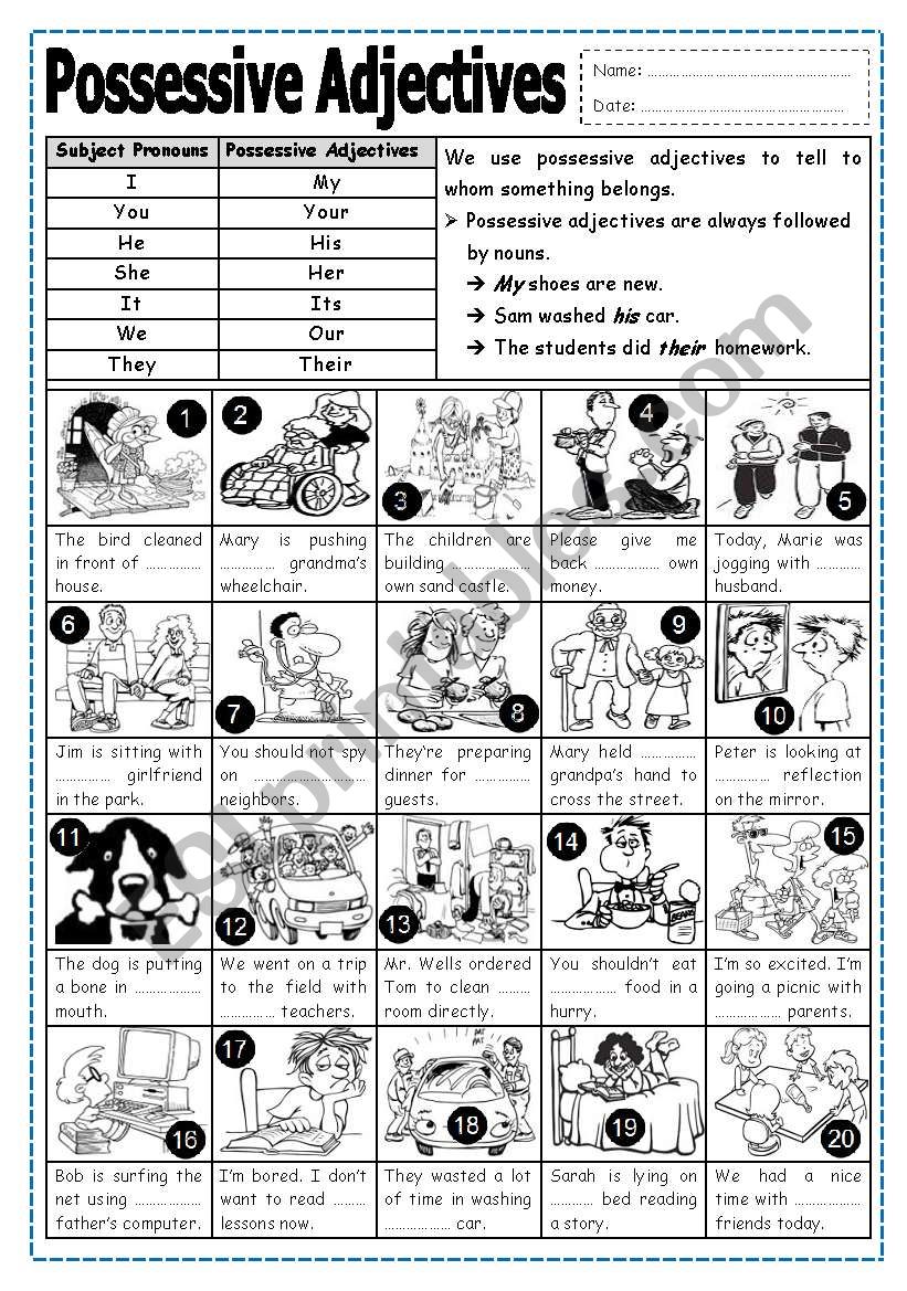 Possessive Adjectives worksheet