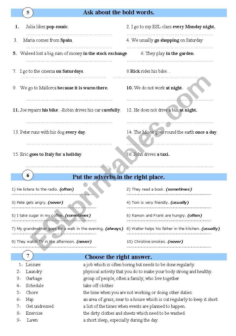 Present simple Part II worksheet