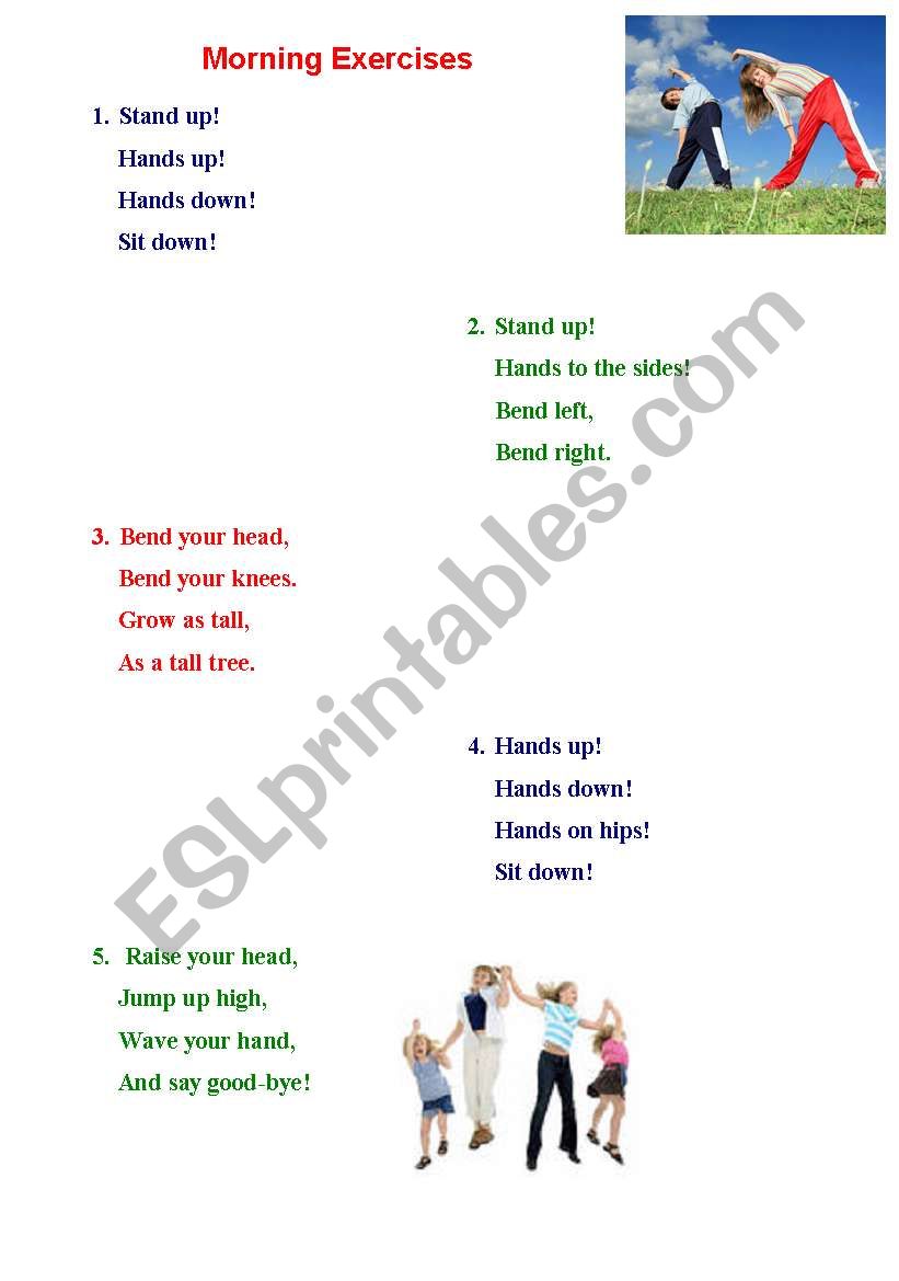 Morning Exercises worksheet