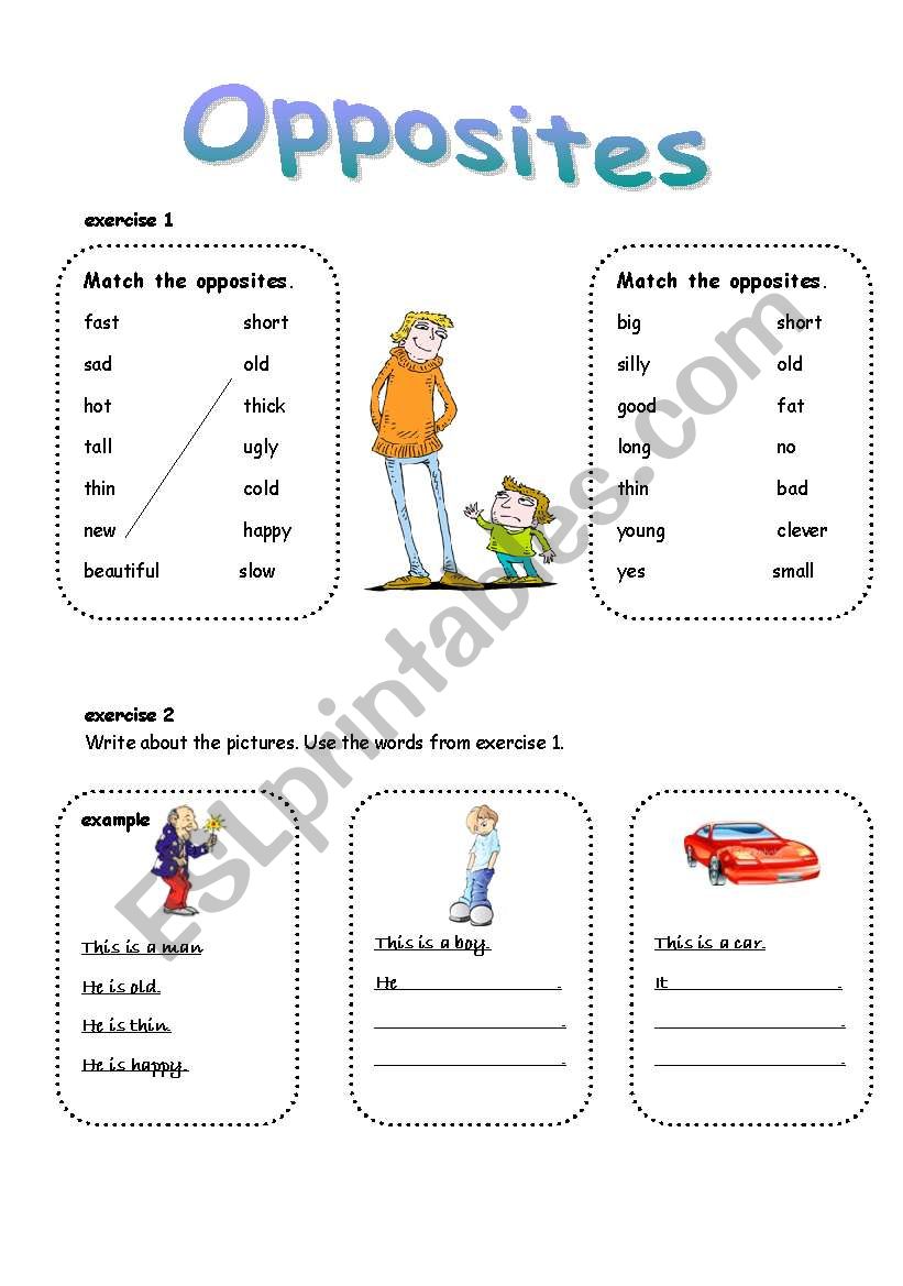 opposites worksheet