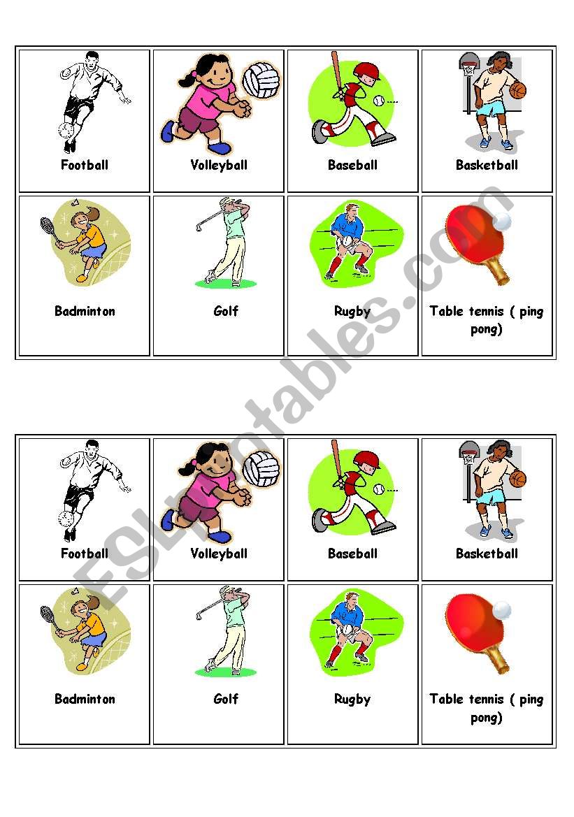 Sports worksheet