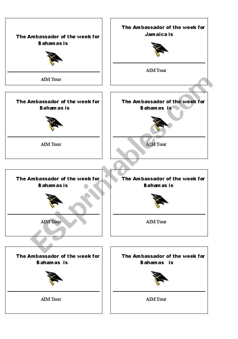 awards worksheet