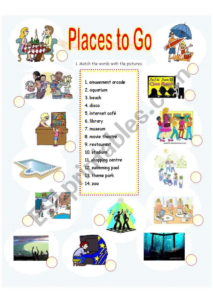 Places to Go worksheet