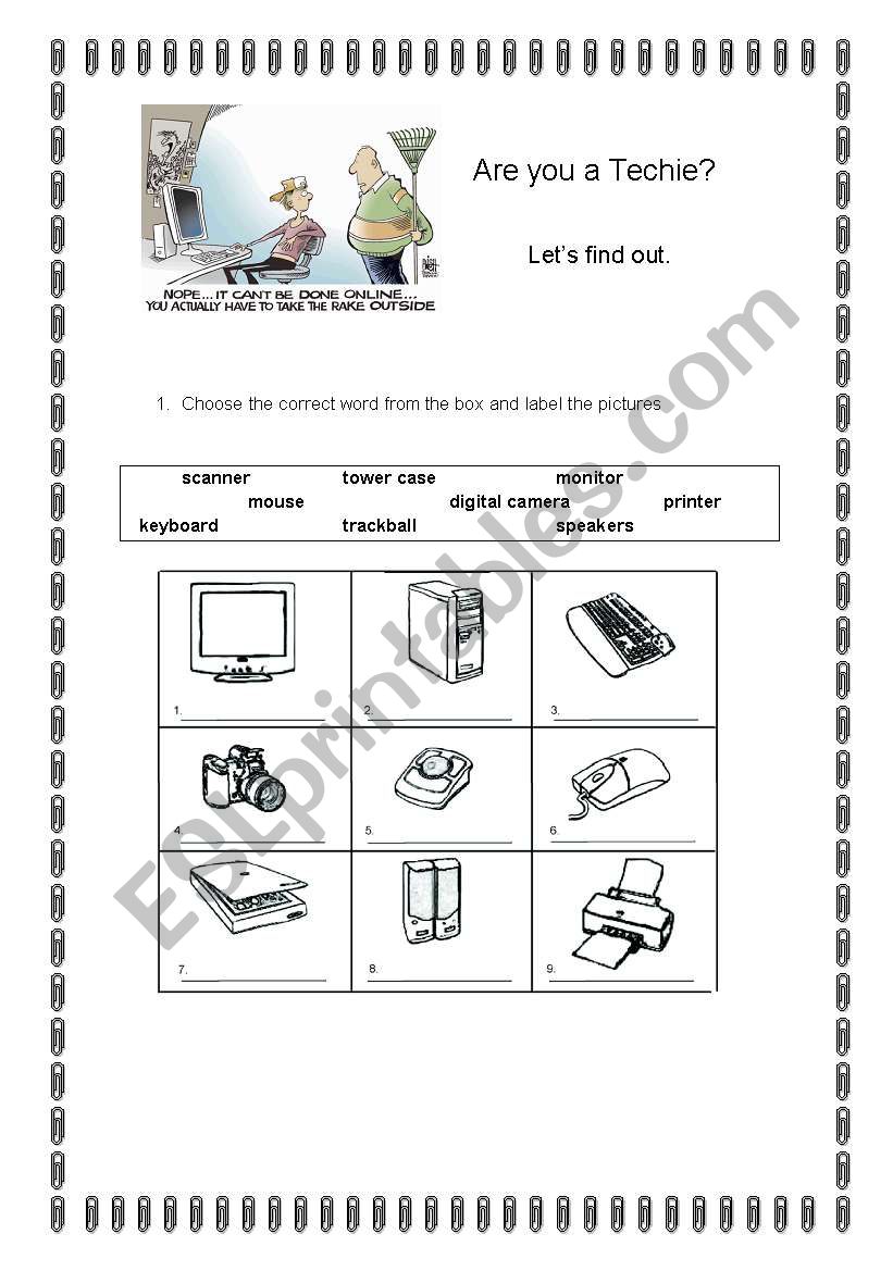 Are you a Techie (1) worksheet