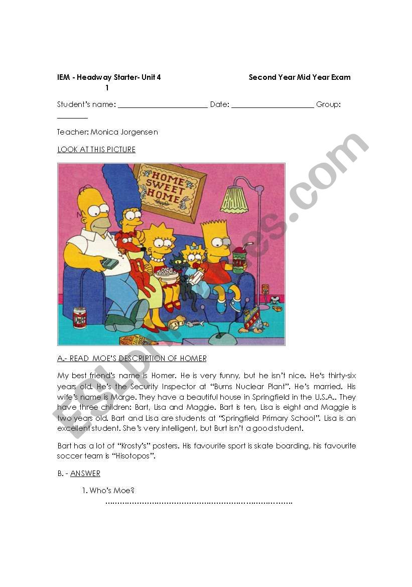 family worksheet