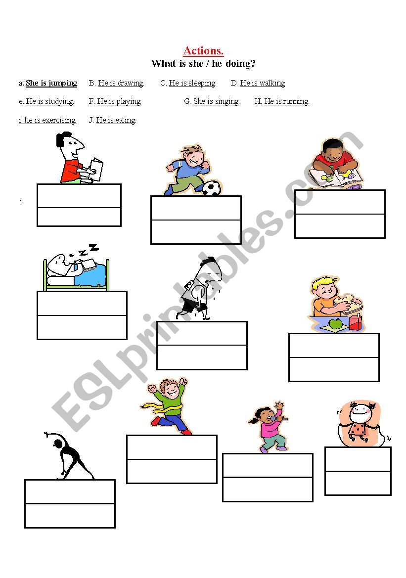 Action Verbs worksheet