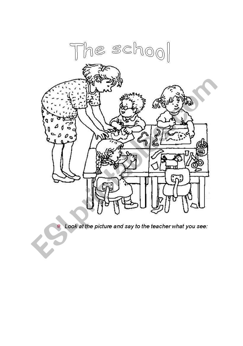 The classroom and its objects worksheet