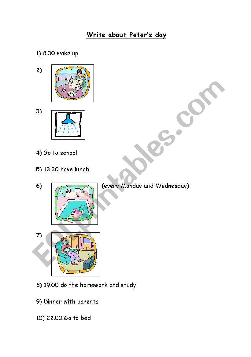 Daily routine worksheet