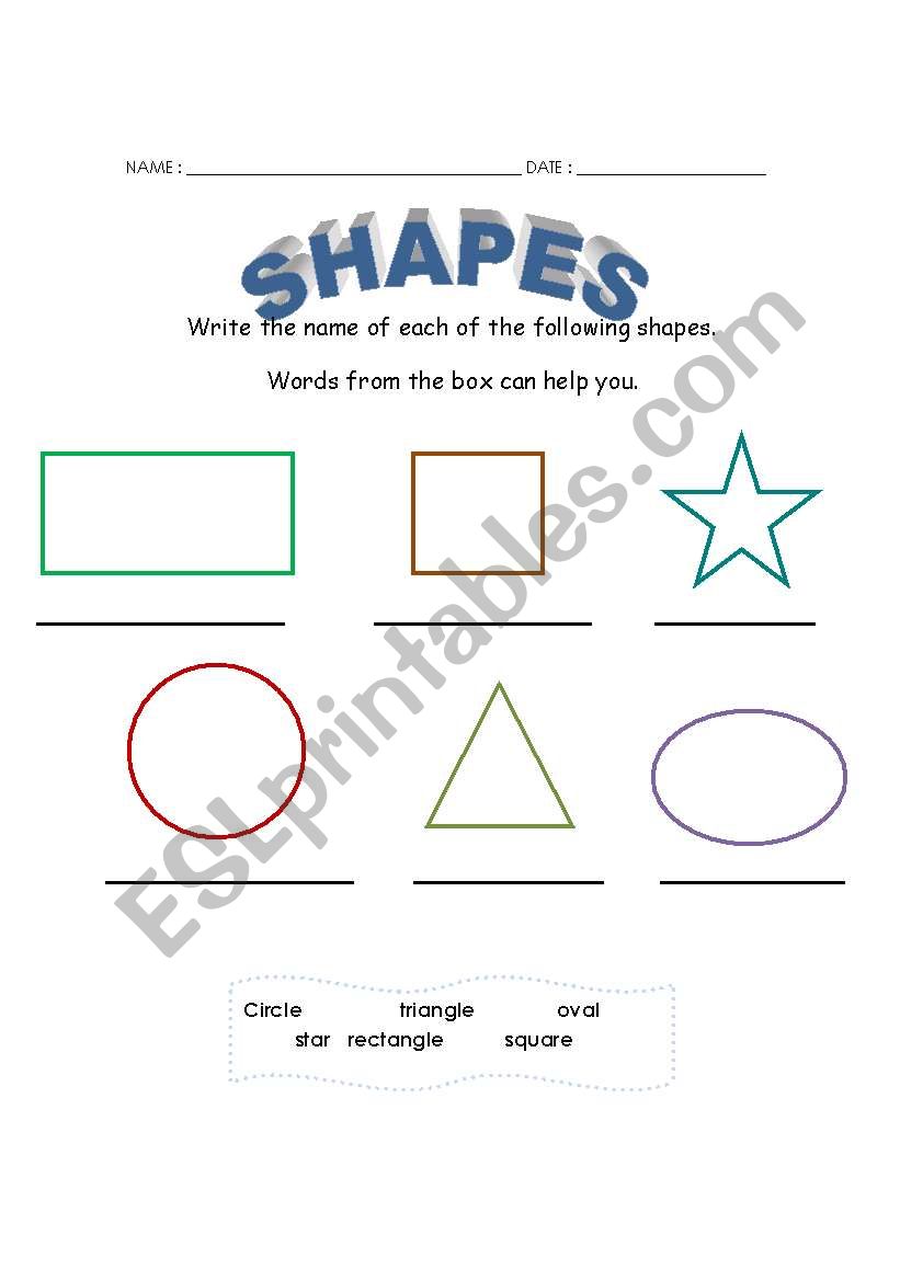 shapes worksheet