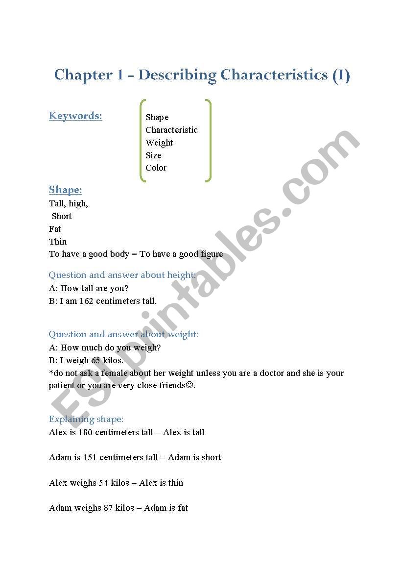 Describing People (Physical and Personality)