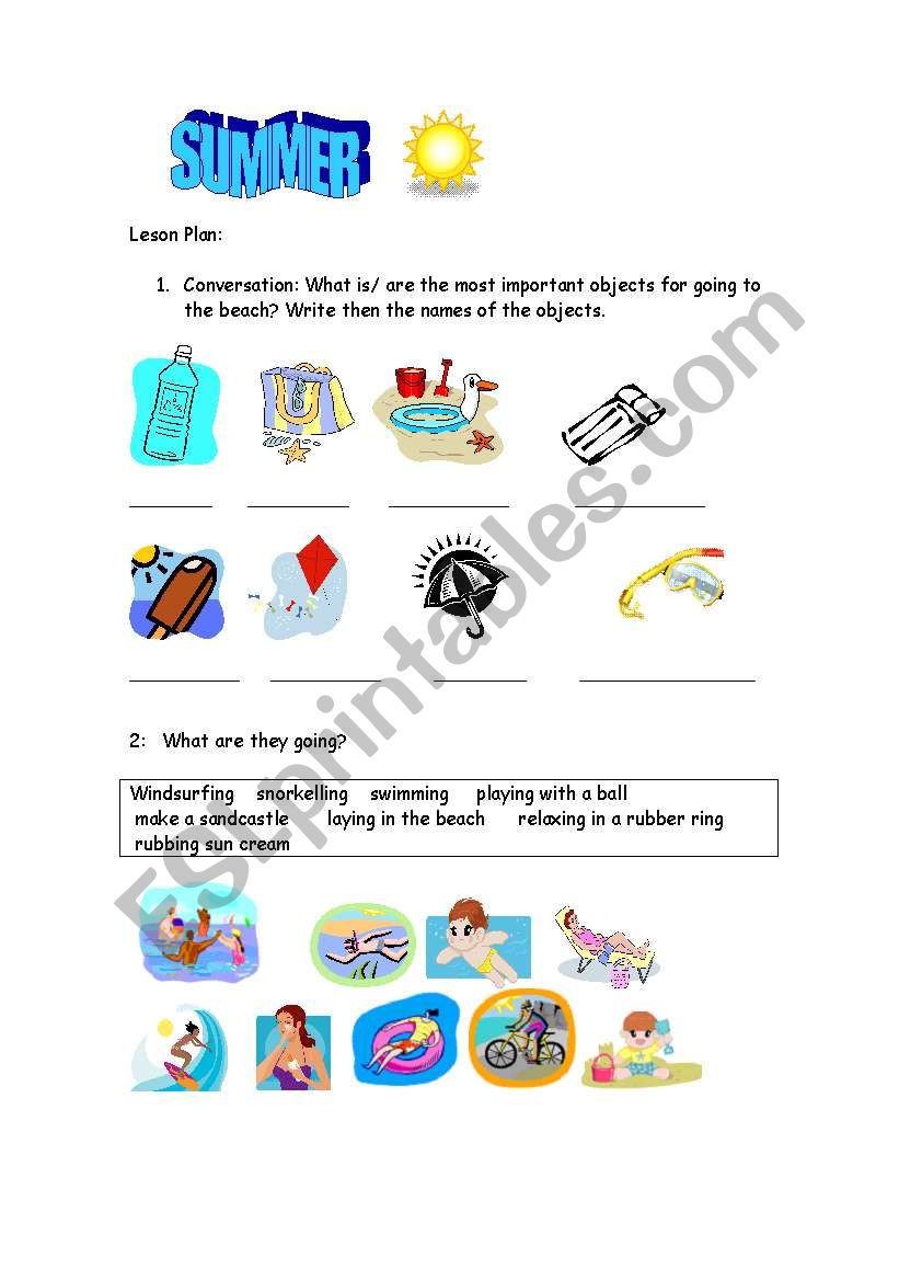 Summer  pack! worksheet