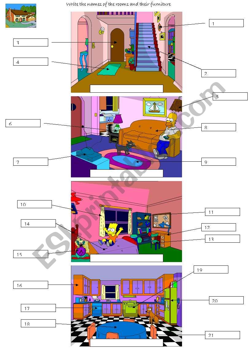 ROOMS AND FURNITURE the simpsons