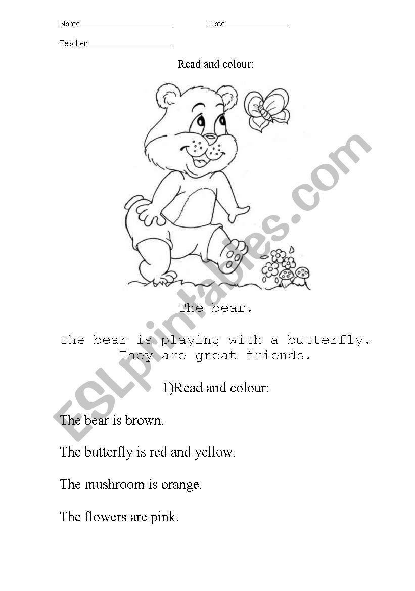 The bear. worksheet