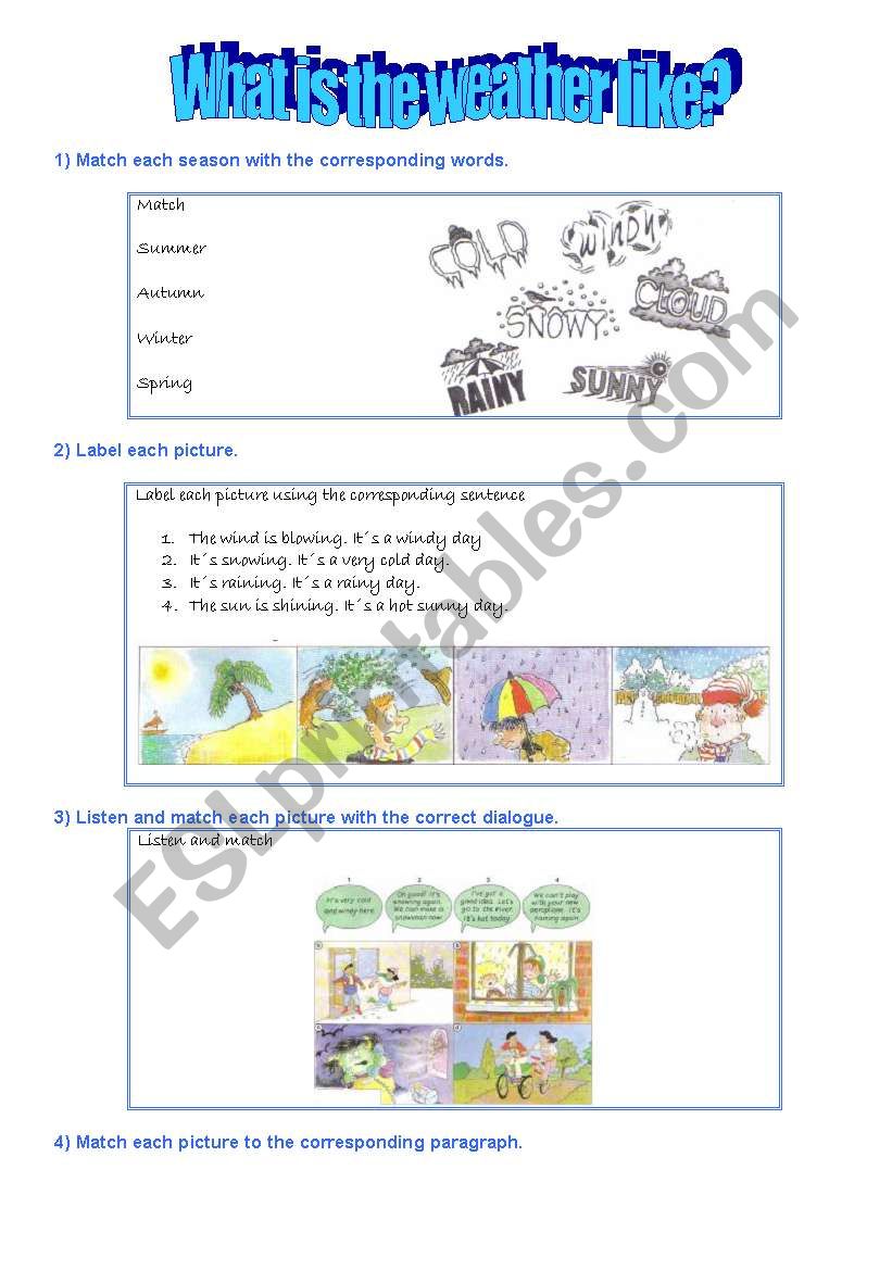 What is the weather like? worksheet