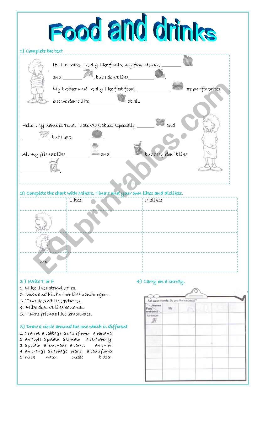likes worksheet