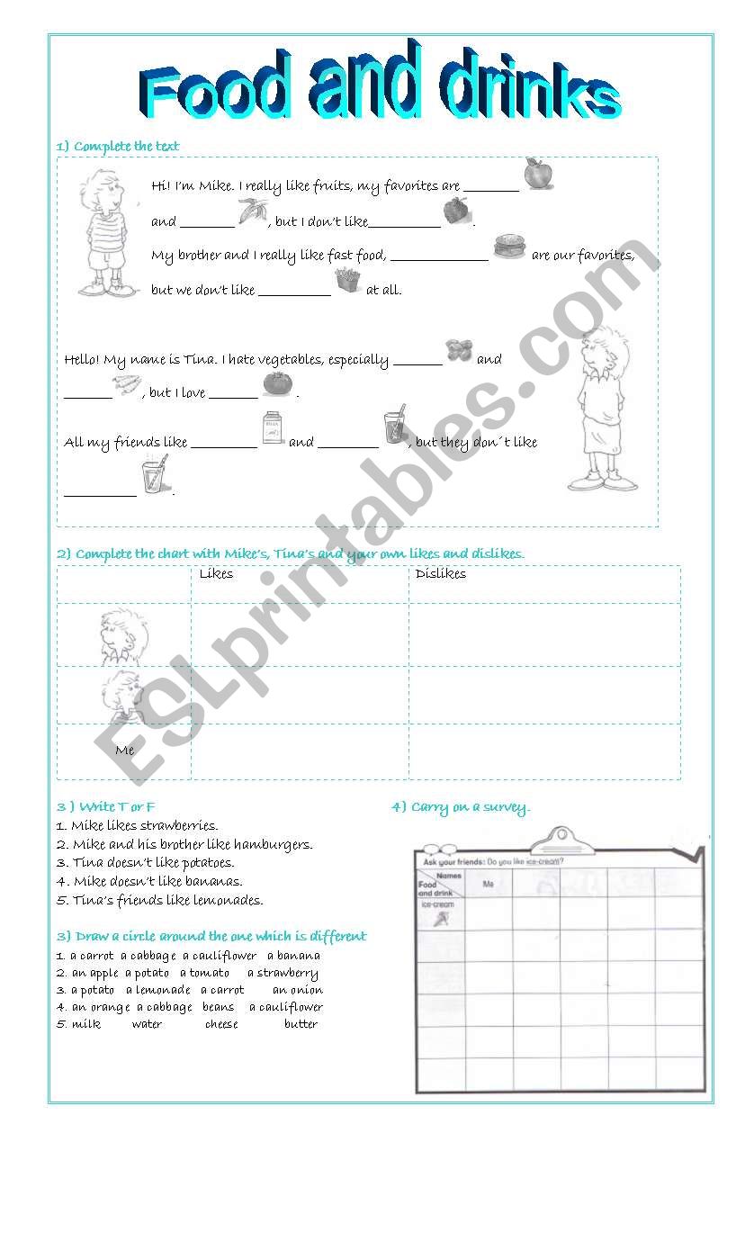 likes worksheet