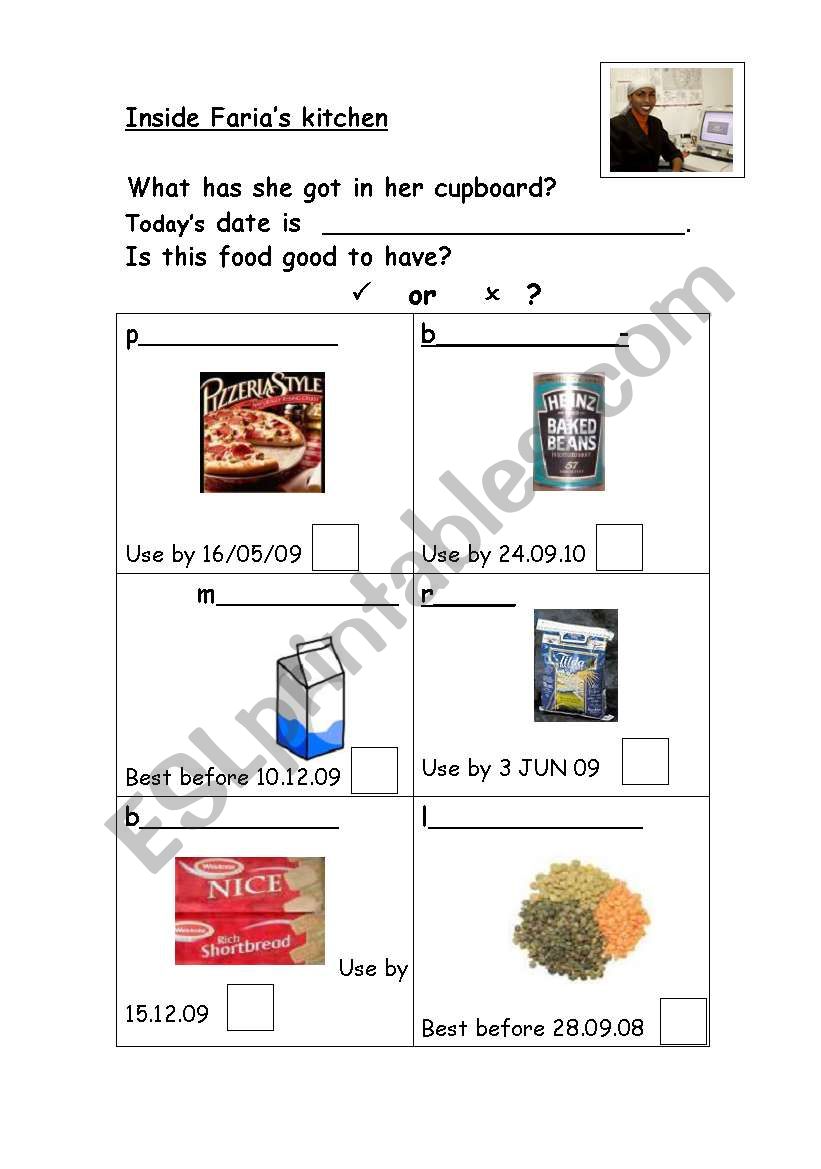 Inside Farhias Kitchen worksheet