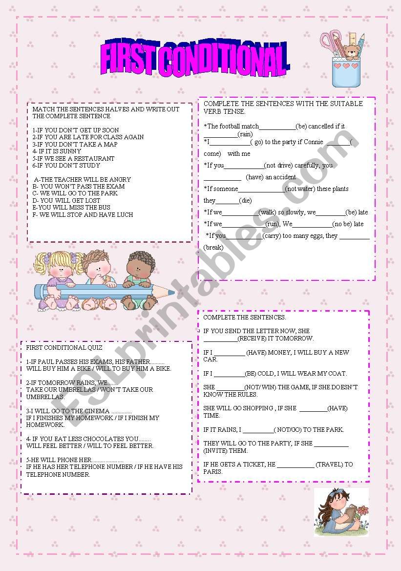 FIRST CONDITIONAL worksheet