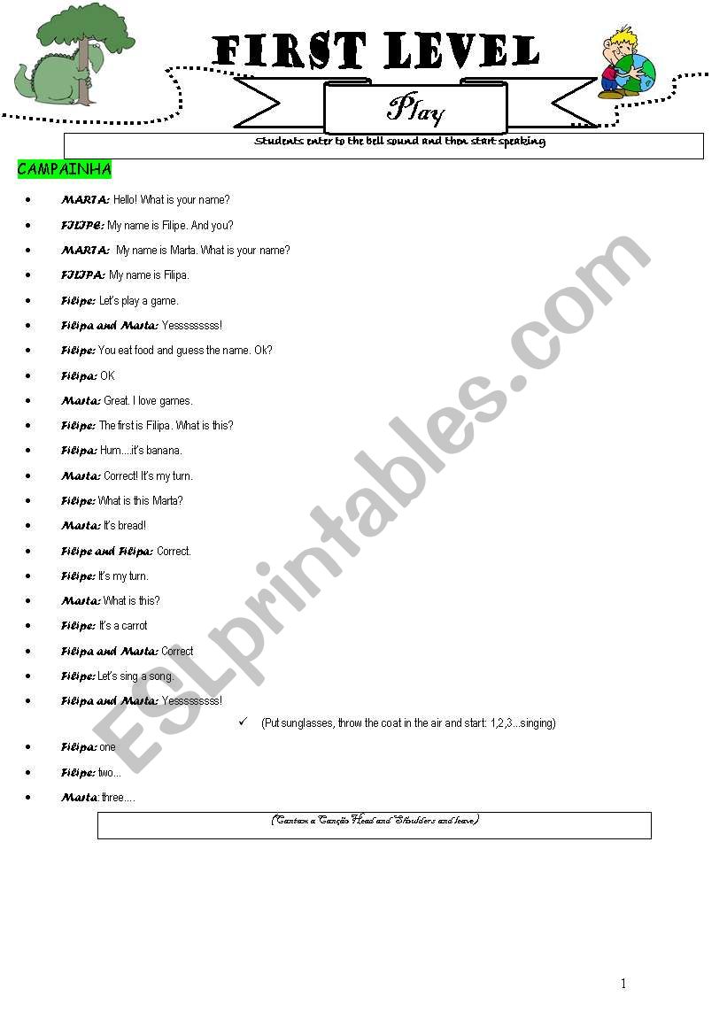 PLAY FOR BEGINNERS worksheet