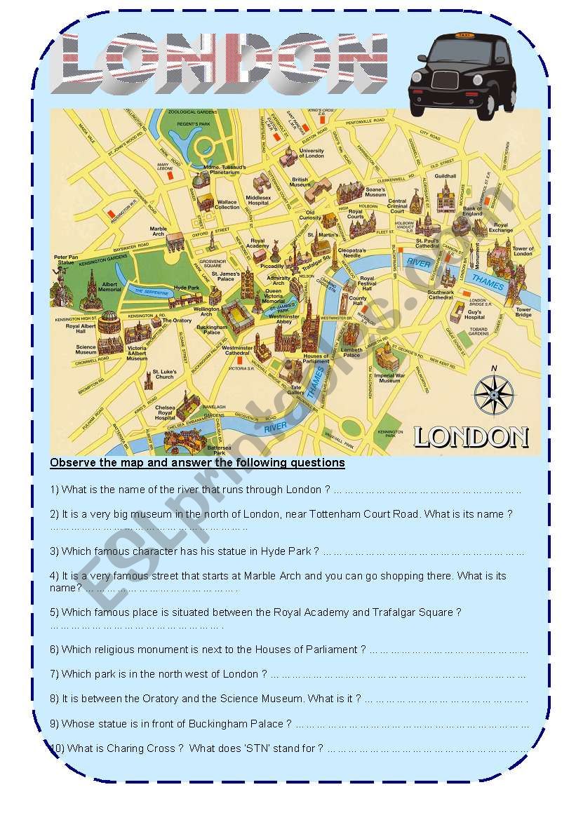 lONDON worksheet