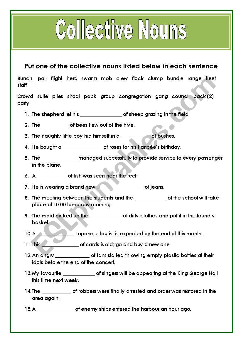 Collective Nouns worksheet