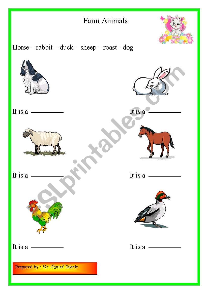 farm animals worksheet