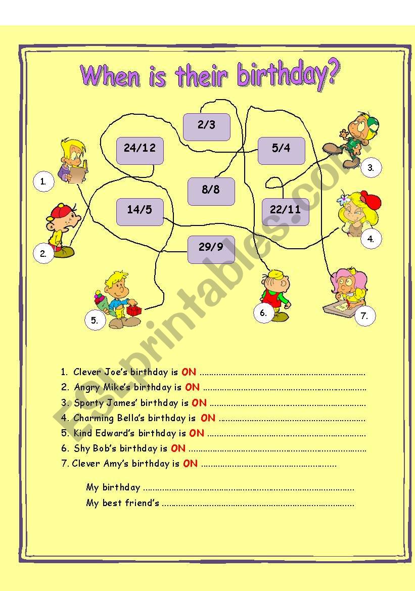 When is their birthday? MONTHS & ORDINAL NUMBERS (2/2)