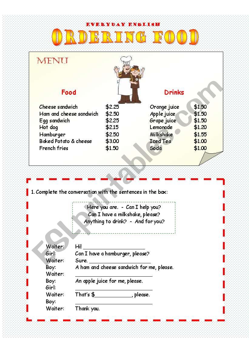 Everyday English - Ordering food in a cafÃ©