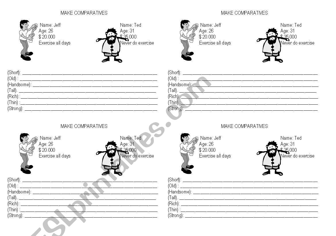comparatives worksheet
