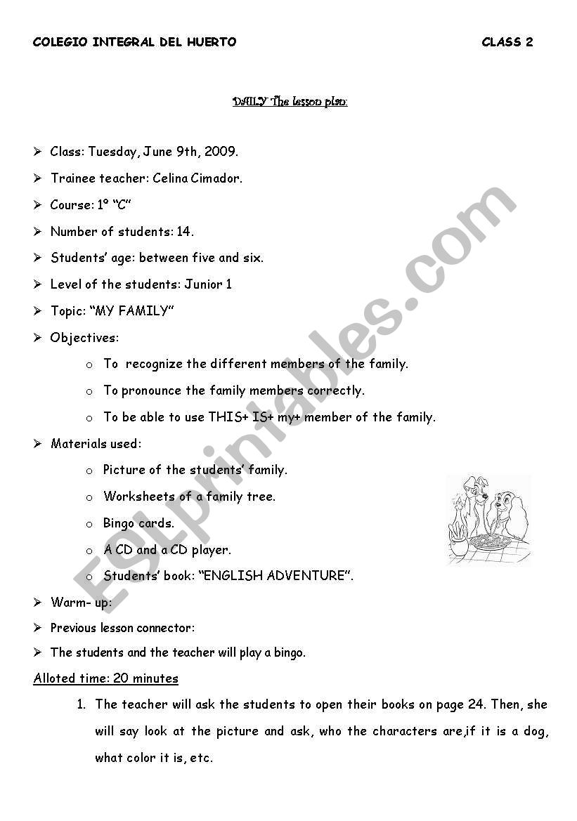 FAMILY MEMBERS worksheet