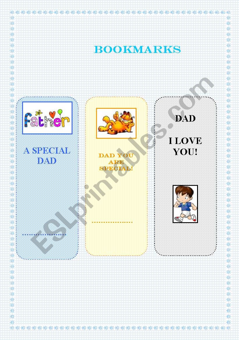 BOOKMARKS worksheet