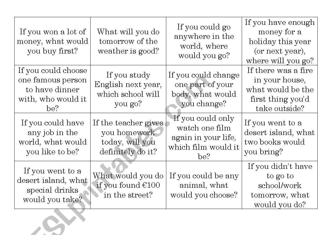 Conditionals worksheet