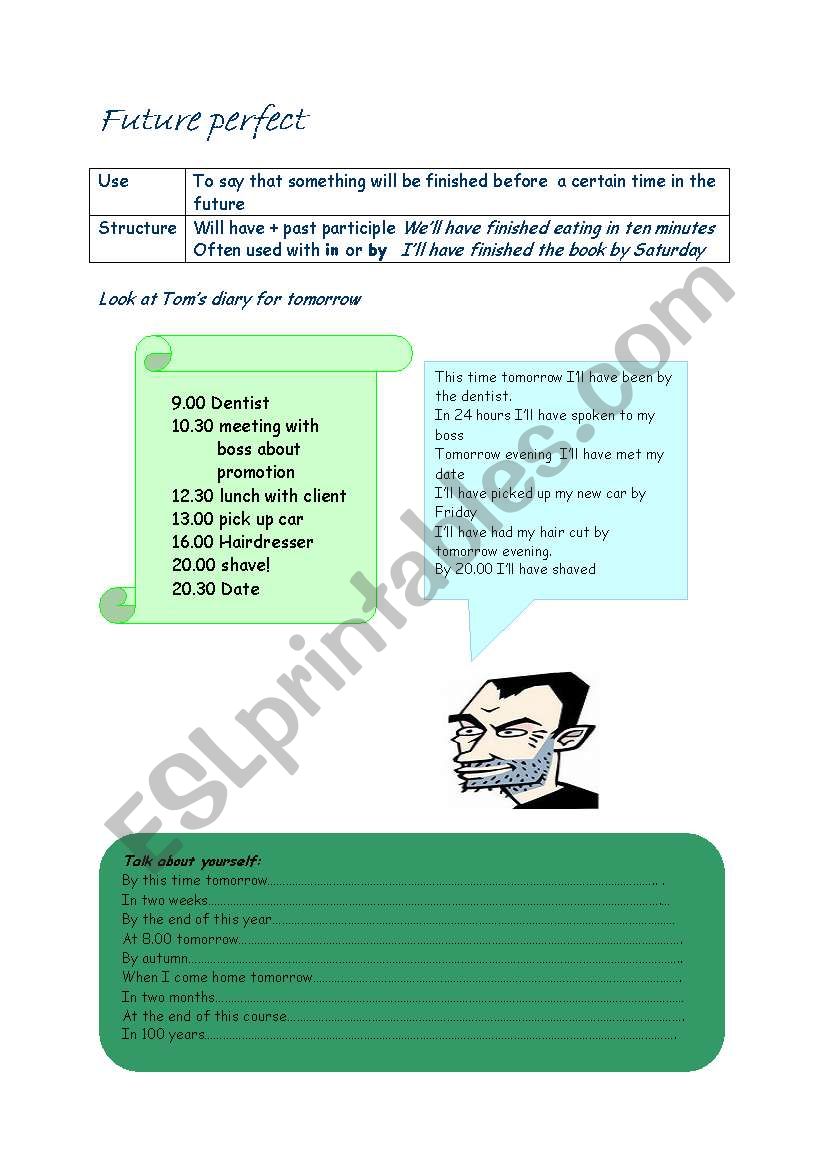 The future perfect worksheet