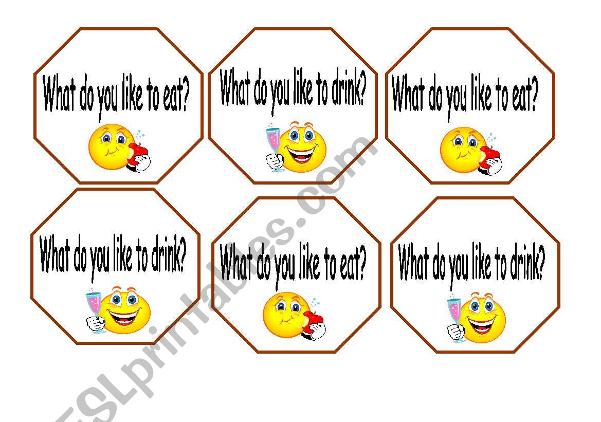 likes questions cards worksheet